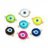 Evil Eye Resin Connector Charms KK-P224-01G-1