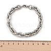 304 Stainless Steel Oval Link Chain Bracelets for Women Men BJEW-F488-62P-5