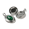 Synthetic Malachite Locket Pendants G-C104-04D-P-2