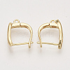 Brass Hoop Earring Findings with Latch Back Closure KK-T048-031G-NF-2