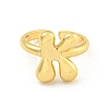 Brass Letter Open Cuff Rings for Women RJEW-G313-01K-G-2