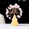 Natural Rose Quartz Chips Tree of Life Decorations with Topaz Gourd Base PW-WGCDFFC-03-1