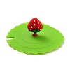 Strawberry Food Grade Silicone Cup Cover Lid AJEW-G031-02B-1