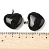 Natural Black Agate(Dyed & Heated) Pendants G-A249-04B-02P-3