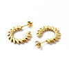 Ion Plating(IP) 304 Stainless Steel Leafy Branch Wrap Stud Earrings for Women EJEW-K243-05G-2