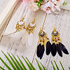 2Pairs 2 Colors Feather Chandelier Earrings EJEW-TA0001-81F-4