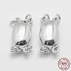 Anti-Tarnish Rhodium Plated 925 Sterling Silver Box Clasps STER-E056-075P-5