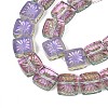 Electroplate Transparent Glass Beads Strands X-EGLA-N017-03F-3