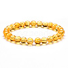 Natural Citrine Round Beaded Stretch Bracelets PW-WG43935-02-1