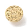Golden Plated Brass Wax Sealing Stamp Head KK-K363-01G-09-2