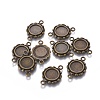 Tibetan Style Link Cabochon Bezel Settings TIBEP-0578-AB-LF-1