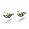 Brass Micro Pave Cubic Zirconia Stud Crawler Earrings EJEW-F209-03A-G-1