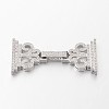 Vine Brass Micro Pave Cubic Zirconia Fold Over Clasps ZIRC-I014-74-FF-2