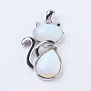 Natural & Synthetic Mixed Stone Kitten Pendants G-P352-B-2