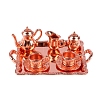 Dollhouse Simulation Mini Alloy Pattern Tea Set Model Ornament PW-WG90939-03-1