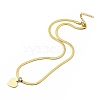 Crystal Rhinestone Heart Pendant Necklace with Herringbone Chains NJEW-I116-04G-3