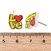 Wood Stud Earrings EJEW-M063-01B-5