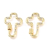 Brass Micro Pave Cubic Zirconia Screw Carabiner Lock Charms KK-M206-10G-01-3