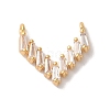 Brass Micro Pave Clear Cubic Zirconia Charms KK-M294-23G-1