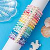 16Pcs 16 Colors Dyed Synthetic Turquoise and Handmade Polymer Clay Beaded Stretch Bracelets Sets BJEW-JB10763-3