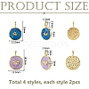 8Pcs 4 Colors Brass Enamel Pendants KK-HS0015-81-2