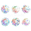 Flat Round with Moon Pattern PVC Laser Adhesive Stickers DIY-WH0273-54-1