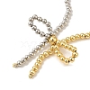 Brass Beaded Necklaces NJEW-K271-01PG-2