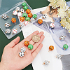 CHGCRAFT 32Pcs 2 Style Natural Wood Pendants & Connector Charms FIND-CA0005-91-3