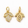 Rack Plating Brass Micro Pave Cubic Zirconia Charms ZIRC-M120-10G-1