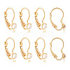 10Pcs Flat Round Brass Glass Leverback Earring Findings KK-TADJ0001-18-2