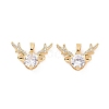 Brass Micro Pave Cubic Zirconia Christmas Deer Pendants KK-E068-VC421-2