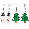 2 Pairs 2 Styles Christmas Theme Glass Dangle Earrings EJEW-TA00701-1