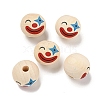 Printed Wood European Beads WOOD-G022-06D-1