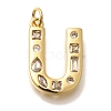 Brass Micro Pave Clear Cubic Zirconia Pendants KK-G521-01G-U-1