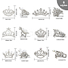 CHGCRAFT 6Pcs 6 Style Crystal Rhinestone Crown Brooch Pins with Plastic Pearl Beaded JEWB-CA0001-29-2