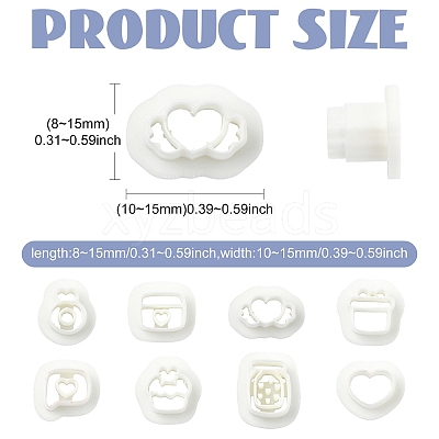 8 Pcs 8 Styles Polymer Clay Earring Cutters Kit ST-CJ0043-094-1