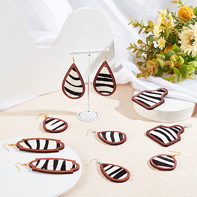 DIY Zebra Print Pattern Earring Making Kit DIY-OC0009-84-1