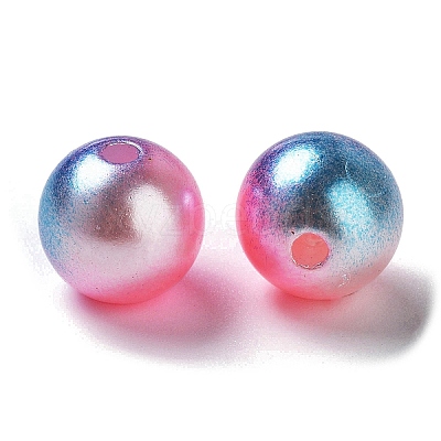 Rainbow ABS Plastic Imitation Pearl Beads OACR-Q174-12mm-14-1