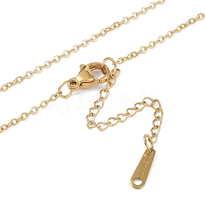 Ion Plating(IP) Initial Letter 304 Stainless Steel Pendant Necklaces NJEW-M199-01G-E-1