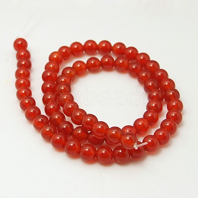 Natural Carnelian Beads Strands G-G338-6mm-01-1