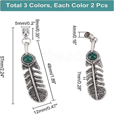 3 Sets 3 Colors Electroplate Zinc Alloy Cord Ends FIND-CA0004-05-1