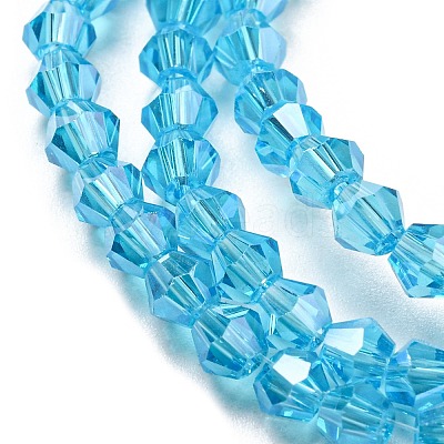 Transparent Electroplate Glass Beads Strands GLAA-F029-4mm-C19-1