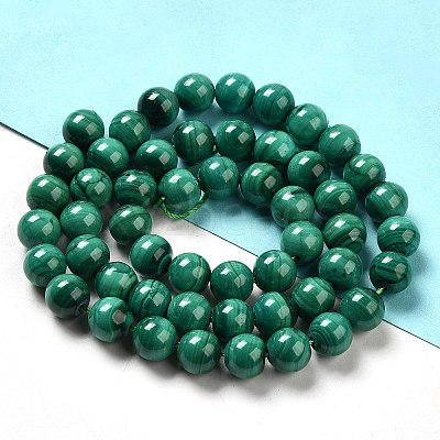 Natural Malachite Beads Strands G-F571-27A1-7mm-1