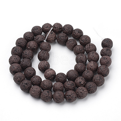 Synthetic Lava Rock Beads Strands G-S277-6mm-02-1