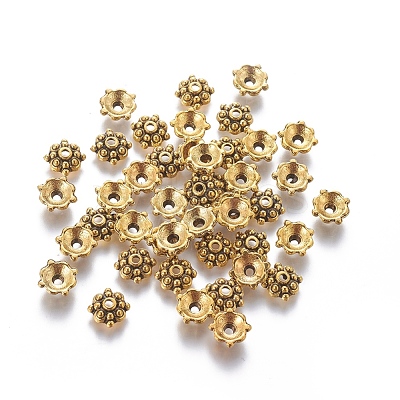 Tibetan Style Alloy Bead Caps X-GLF0664Y-1