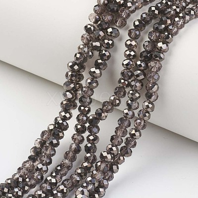 Electroplate Transparent Glass Beads Strands EGLA-A034-T4mm-P14-1