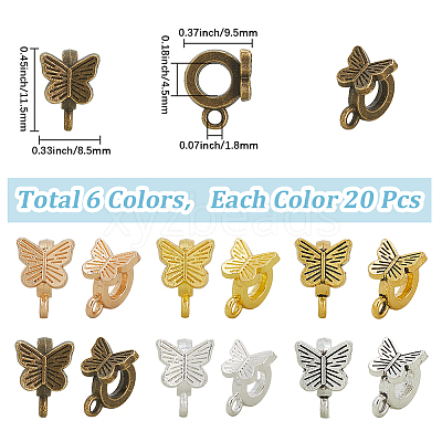 120Pcs 6 Colors Alloy Tube Bails FIND-SC0017-99-1
