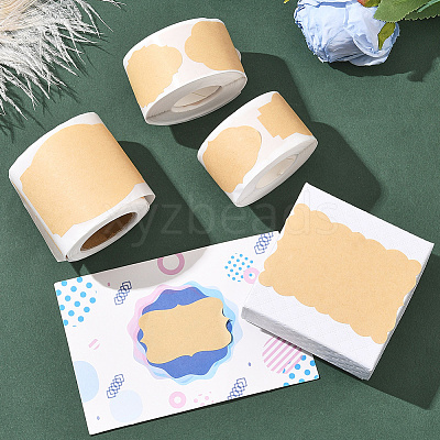 3 Rolls 3 Styles 600Pcs Kraft Paper Label Sticker DIY-BBC0002-68-1