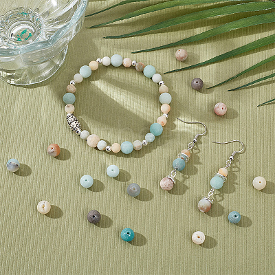 4 Strands Natural Flower Amazonite Beads Strands G-NB0005-09B-1