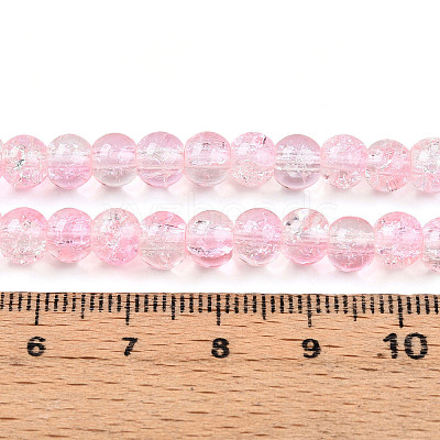 Spray Painted Crackle Glass Beads Strands LS-CCG-Q002-6mm-01-1